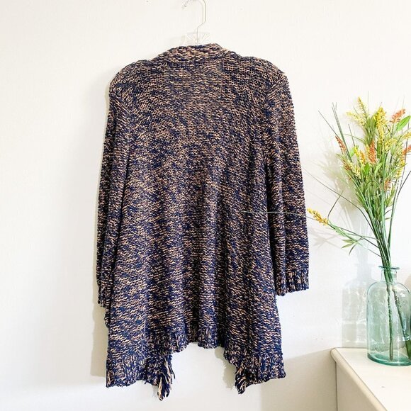 🦋 ANTHROPOLOGIE SPARROW Navy Orange Cardigan Sweater - Picture 6 of 7